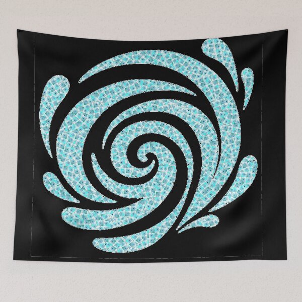 Item preview, Cyan Floral Spiral – Blue Botanical Abstract Pattern - Product 0002 designed and sold by simplycolours.