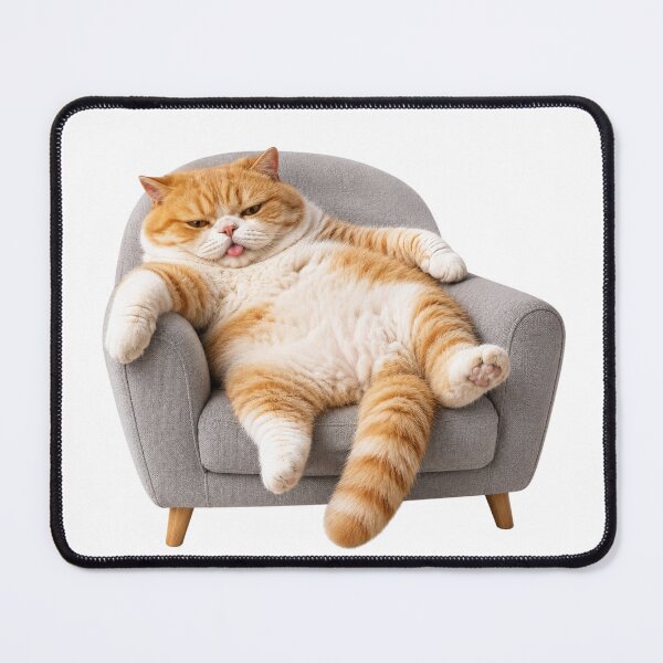 Item preview, Chubby Orange Cat On Tiny Armchair designed and sold by UvooArt.