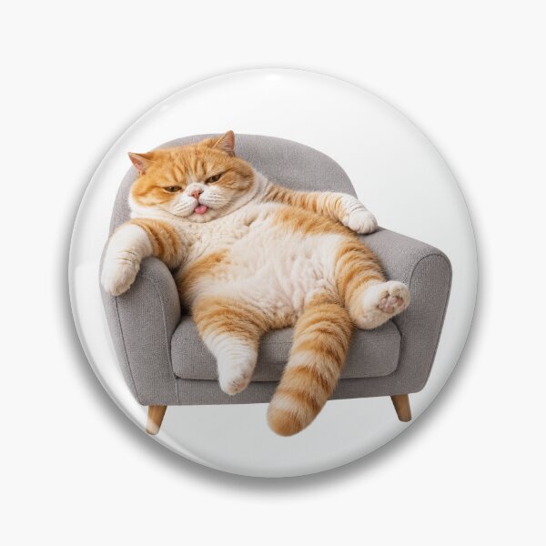 Item preview, Chubby Orange Cat On Tiny Armchair designed and sold by UvooArt.