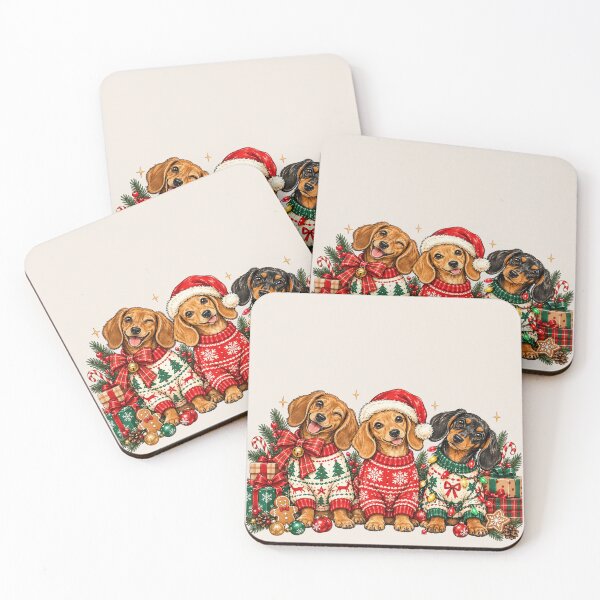 Item preview, Christmas Dachshund, Retro Holiday Wiener Dog, Festive Doxie, Cute Dog Lover, Vintage Xmas designed and sold by Quiajia.