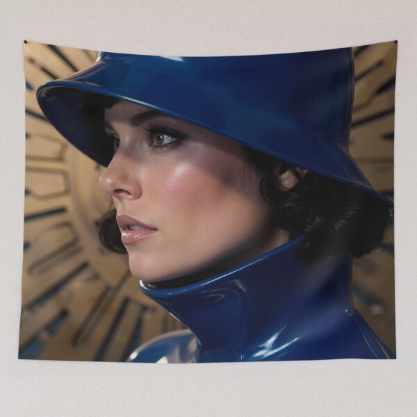 Item preview, Royal Blue Latex Cloche – Art Deco Gold Sunburst designed and sold by Magic-Reality.