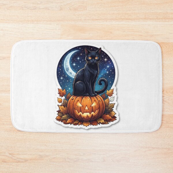 Item preview, The Midnight Sentinel — Halloween Black Cat Pumpkin Sticker designed and sold by AbbasSaqib.
