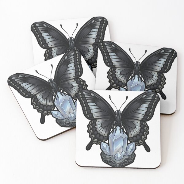 Item preview, Gothic Black Swallowtail Moonstone Crystal designed and sold by IllumeInk.