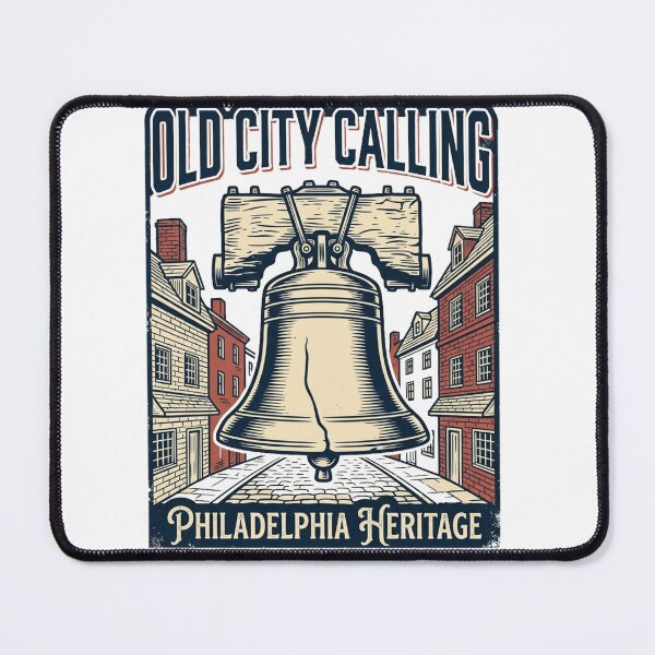 Item preview, Old City Calling Philadelphia Liberty Bell Retro Woodcut Design designed and sold by @SHINTOSARTSTORE.