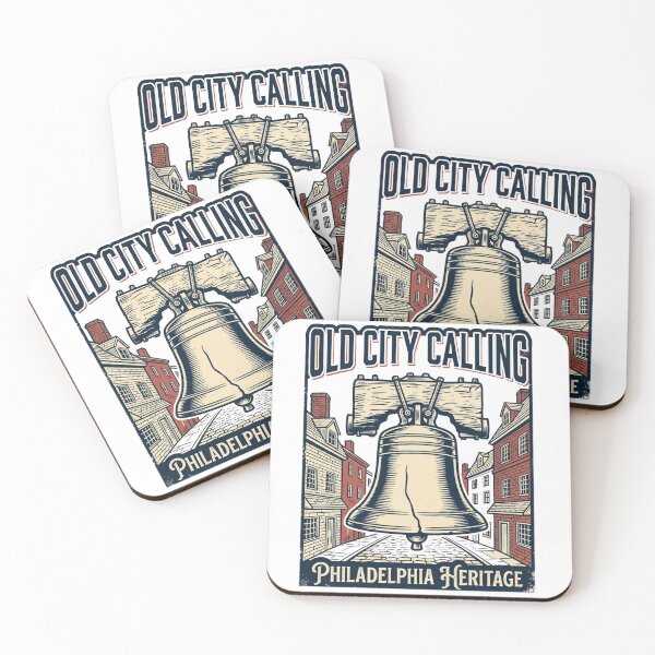 Item preview, Old City Calling Philadelphia Liberty Bell Retro Woodcut Design designed and sold by @SHINTOSARTSTORE.