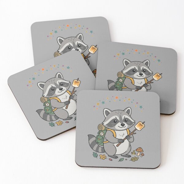Item preview, Cute Raccoon Camper Marshmallow Forest Adventure designed and sold by Fine-Arts-Lab.