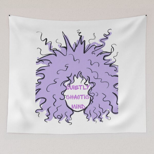 Item preview, Quietly Chaotic Mind - Introvert Overthinking Lavender Hair Art designed and sold by Farahsalama.