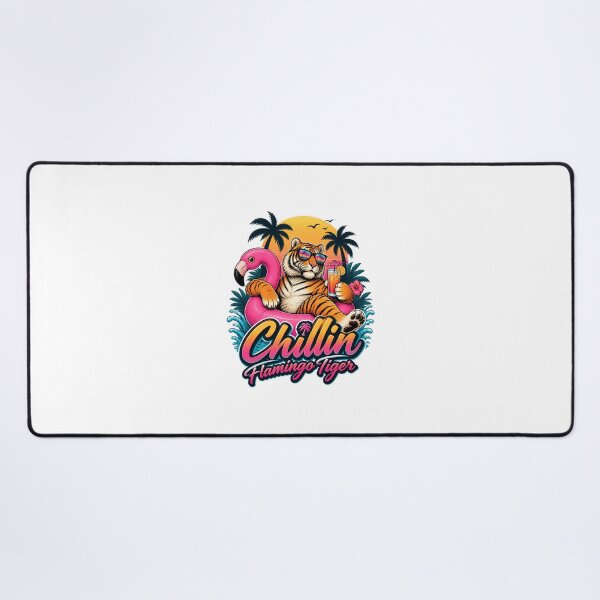 Item preview, Chillin Flamingo and Tiger Relaxing Artwork Design designed and sold by Pokenus.