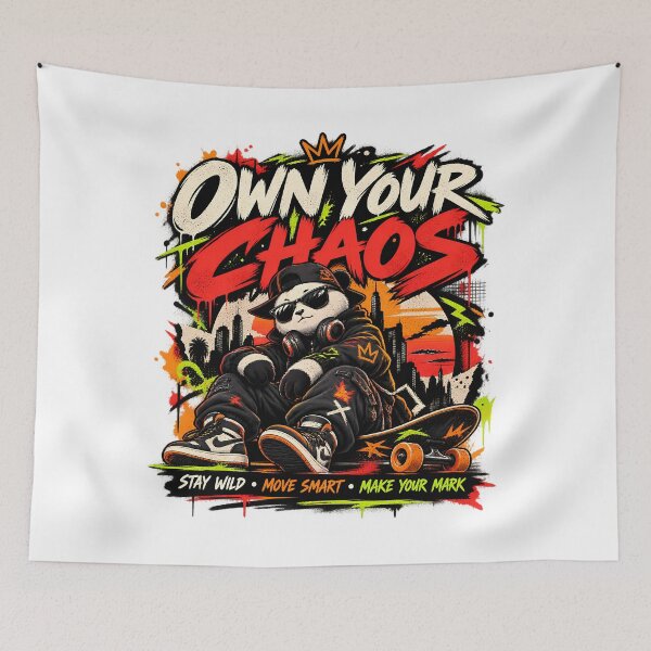 Item preview, Own Your Chaos Panda – Streetwear Skateboard T-Shirt designed and sold by GenZStickerHub1.