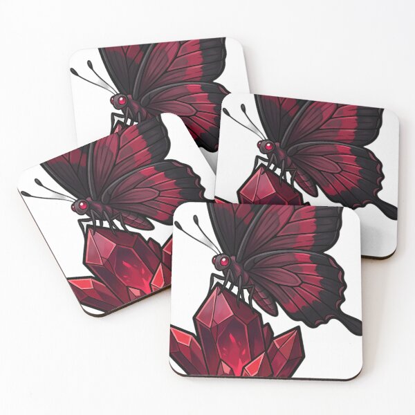 Item preview, Gothic Crimson Rose Butterfly Ruby Crystal designed and sold by IllumeInk.