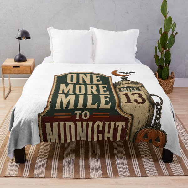 Item preview, One More Mile To Midnight Spooky Road Trip Sign designed and sold by LiviuGligoros.