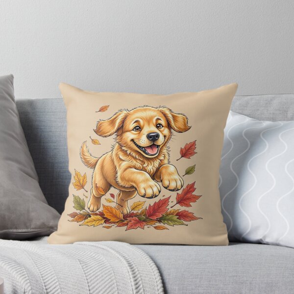 Item preview, Happy Golden Puppy Among Autumn Leaves designed and sold by Safe Haven Pets.