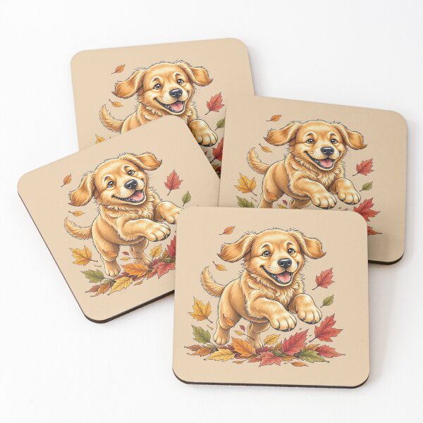Item preview, Happy Golden Puppy Among Autumn Leaves designed and sold by Safe Haven Pets.