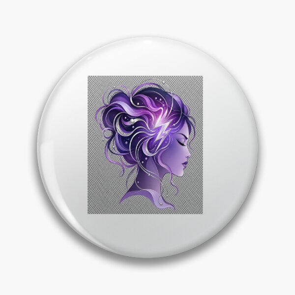 Item preview, Migraine Awareness Purple Woman Illustration designed and sold by JMDG Studio.