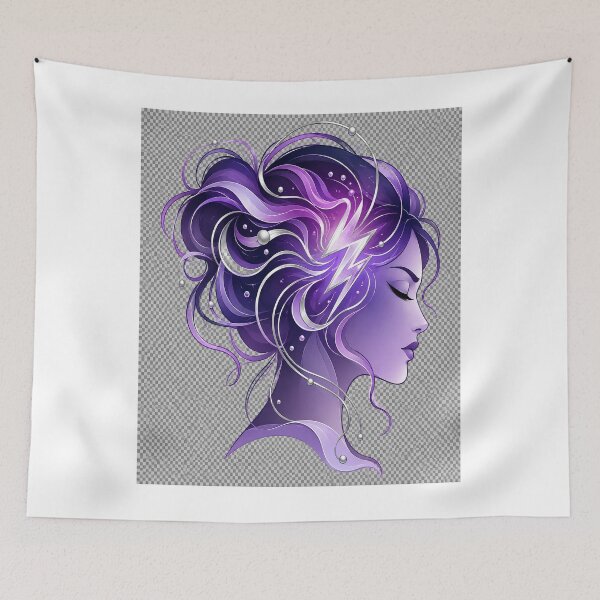 Item preview, Migraine Awareness Purple Woman Illustration designed and sold by JMDG Studio.