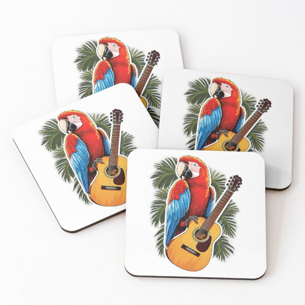 Item preview, Jimmy Buffett Tribute Sticker Parrot On Guitar designed and sold by rishan-raphael.