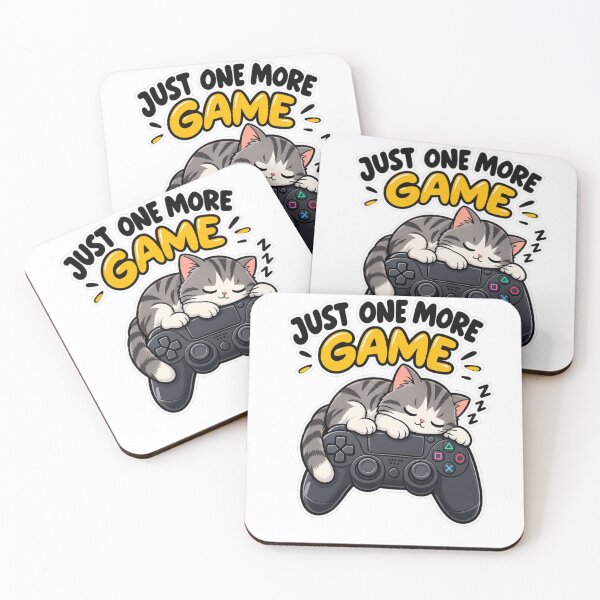 Item preview, Just One More Game Funny Cat Gamer Gaming Gift designed and sold by Artbysarmina.