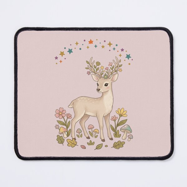 Item preview, Cute Forest Deer Floral Antlers Wildflowers Stars designed and sold by Fine-Arts-Lab.
