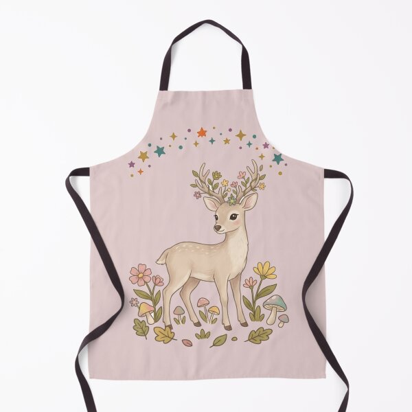 Item preview, Cute Forest Deer Floral Antlers Wildflowers Stars designed and sold by Fine-Arts-Lab.