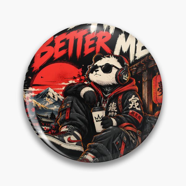 Item preview, Good Habits Better Me – Japanese Streetwear Panda T-Shirt designed and sold by GenZStickerHub1.