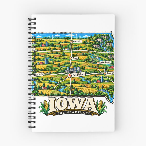 Item preview, Hand Drawn Iowa Travel Souvenir Landmark Gift designed and sold by MichaeIRellov.