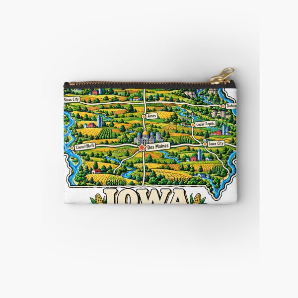 Item preview, Hand Drawn Iowa Travel Souvenir Landmark Gift designed and sold by MichaeIRellov.