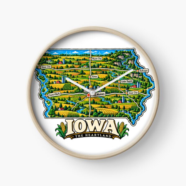 Item preview, Hand Drawn Iowa Travel Souvenir Landmark Gift designed and sold by MichaeIRellov.