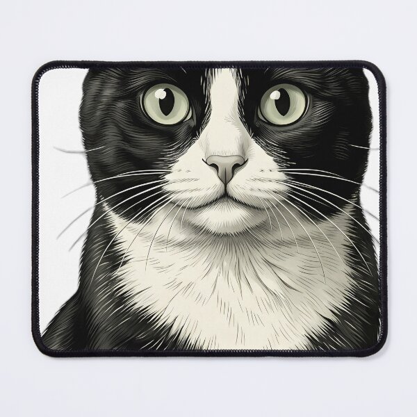 Item preview, Vintage Naturalist Tuxedo Cat Portrait — Antique Cat Breed Art designed and sold by Catch333.