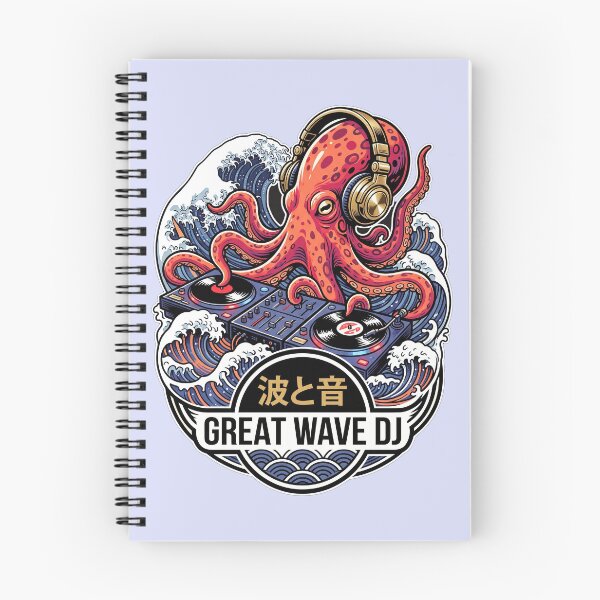 Item preview, Great Wave Octopus DJ Turntable Tokyo Music Vinyl Sticker designed and sold by Hikariha Studio.