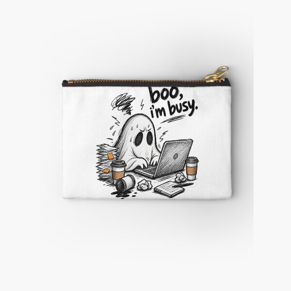 Item preview, Boo Im Busy Stressed Phantom Laptop Coffee Deadline Fun designed and sold by Felinefinesse.