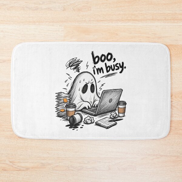 Item preview, Boo Im Busy Stressed Phantom Laptop Coffee Deadline Fun designed and sold by Felinefinesse.