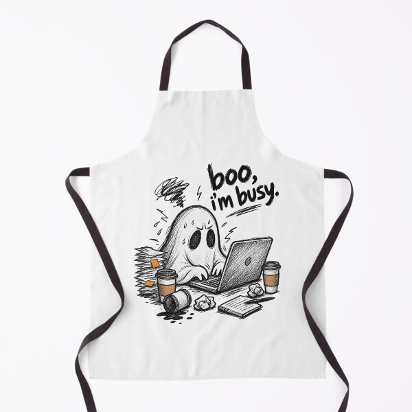 Item preview, Boo Im Busy Stressed Phantom Laptop Coffee Deadline Fun designed and sold by Felinefinesse.