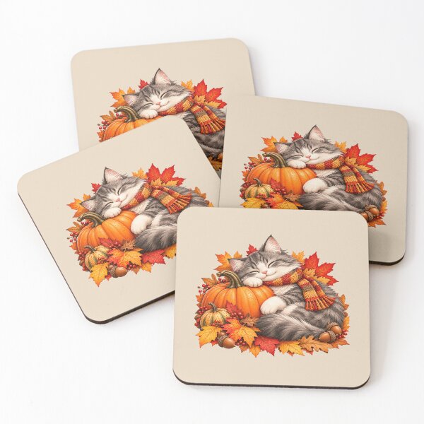 Item preview, Cozy Autumn Cat Resting by Pumpkins designed and sold by Safe Haven Pets.