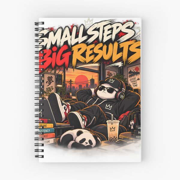 Item preview, Small Steps Big Results – Panda Gamer Self Improvement T-Shirt designed and sold by GenZStickerHub1.