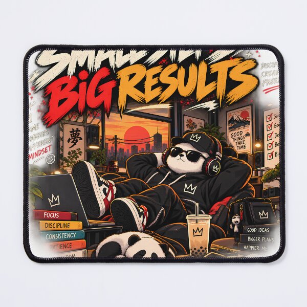 Item preview, Small Steps Big Results – Panda Gamer Self Improvement T-Shirt designed and sold by GenZStickerHub1.