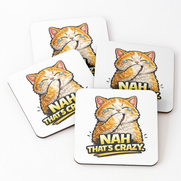 Item preview, Funny Nah That's Crazy Laughing Cat designed and sold by UvooArt.