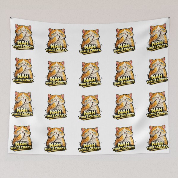 Item preview, Funny Nah That's Crazy Laughing Cat designed and sold by UvooArt.