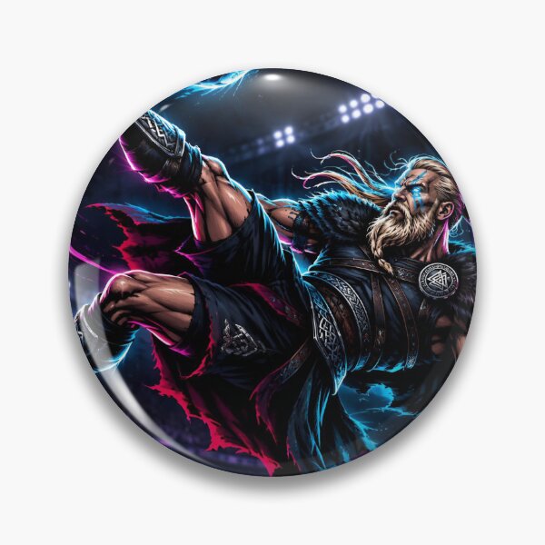 Item preview, Neon Viking Bicycle Kick Soccer Player designed and sold by ValhallaHub.