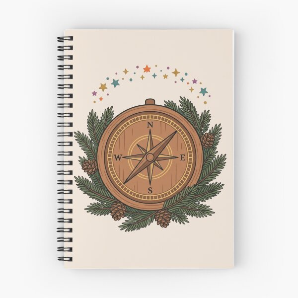Item preview, Vintage Wooden Compass Pine Branches Adventure designed and sold by Fine-Arts-Lab.