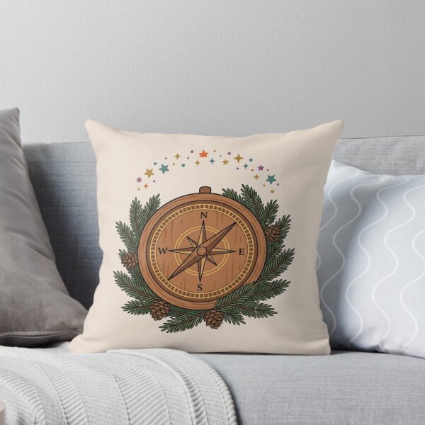 Item preview, Vintage Wooden Compass Pine Branches Adventure designed and sold by Fine-Arts-Lab.