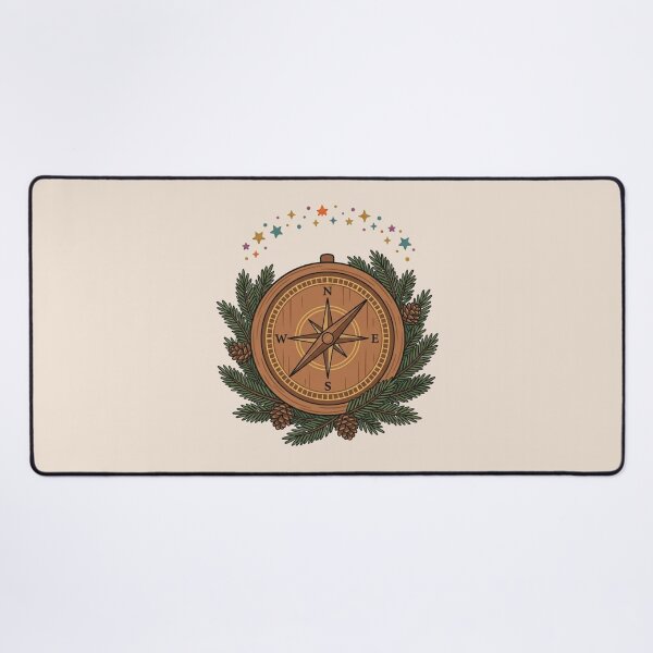Item preview, Vintage Wooden Compass Pine Branches Adventure designed and sold by Fine-Arts-Lab.