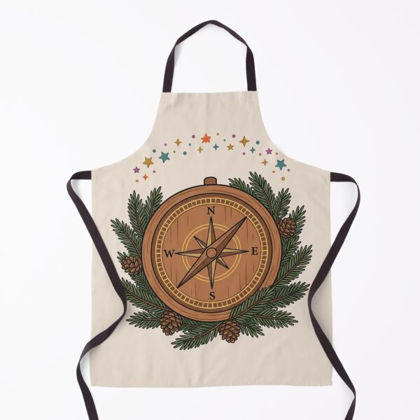 Item preview, Vintage Wooden Compass Pine Branches Adventure designed and sold by Fine-Arts-Lab.