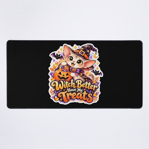 Item preview, Devon Rex Witch Better Have My Treats Cute Halloween Cat designed and sold by GusiaTreasures.
