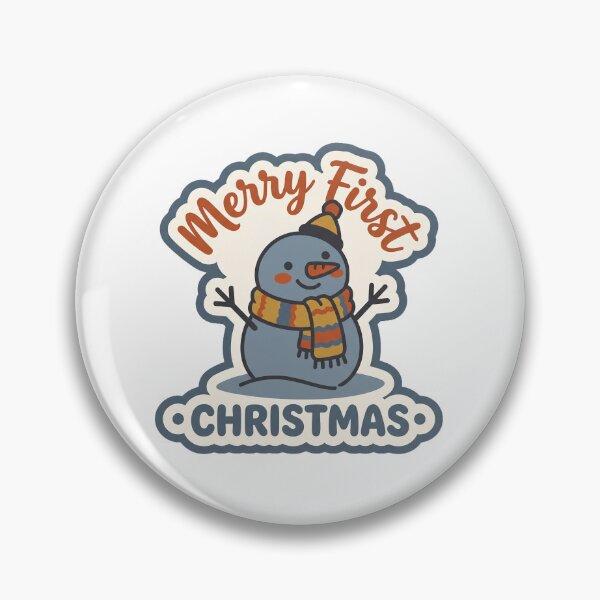 Item preview, Merry First Christmas — Cute Kawaii Snowman designed and sold by TheCalmEdit.