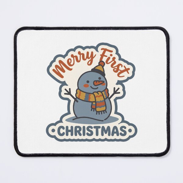 Item preview, Merry First Christmas — Cute Kawaii Snowman designed and sold by TheCalmEdit.