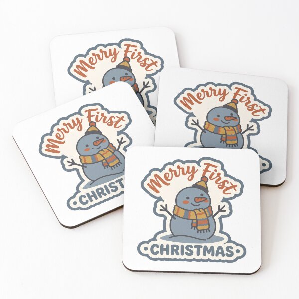 Item preview, Merry First Christmas — Cute Kawaii Snowman designed and sold by TheCalmEdit.