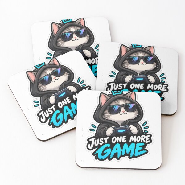 Item preview, Funny Gamer Cat Just One More Game Gaming Gift designed and sold by Artbysarmina.