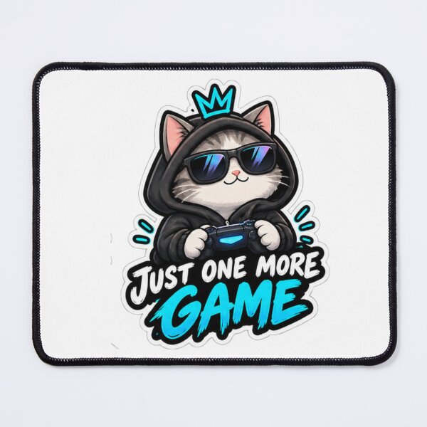 Item preview, Funny Gamer Cat Just One More Game Gaming Gift designed and sold by Artbysarmina.