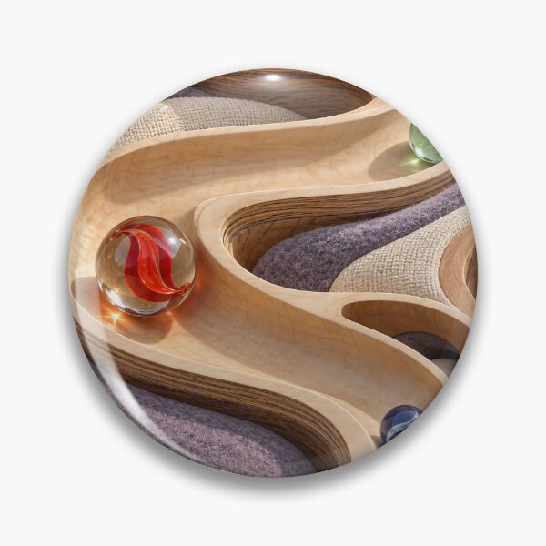 Item preview, Wooden Marble Run with Glass Marbles – Pastel Abstract Kinetic Art Print designed and sold by Kaleidoscope Print.