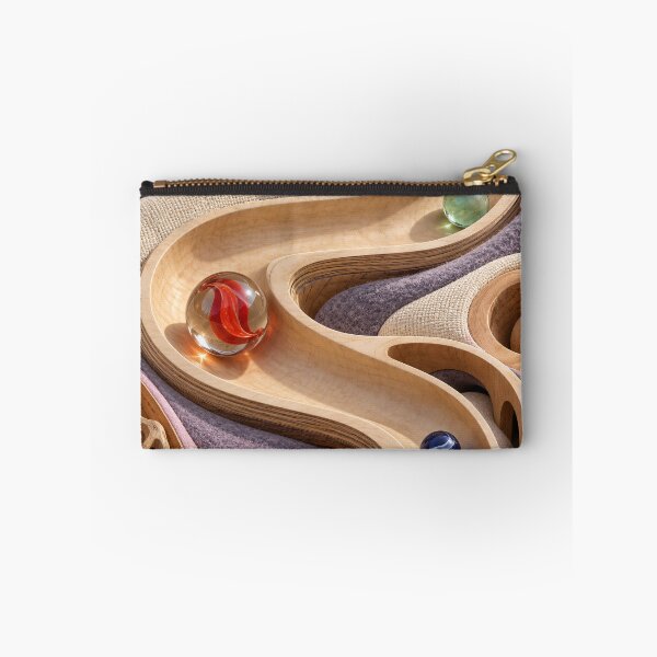 Item preview, Wooden Marble Run with Glass Marbles – Pastel Abstract Kinetic Art Print designed and sold by Kaleidoscope Print.